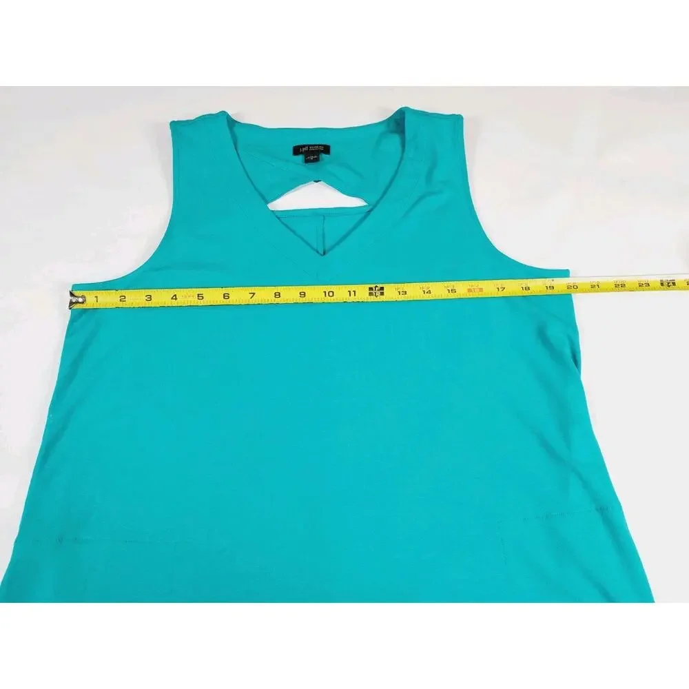 J. Jill Wearever Collection Womens Medium Dress Stretch Knit Pockets Aqua Travel